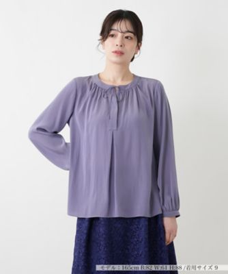 ＜BOURGE (Women)＞リボンギャザーブラウス