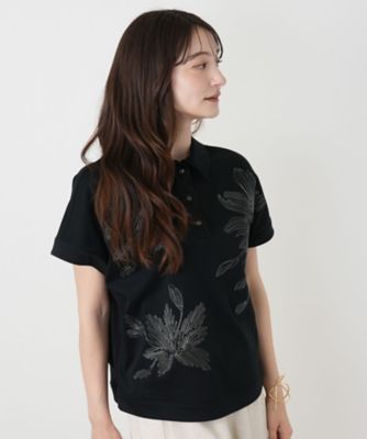 フラワー刺繍ポロシャツ | Leilian (Women)/レリアン | 三越伊勢丹