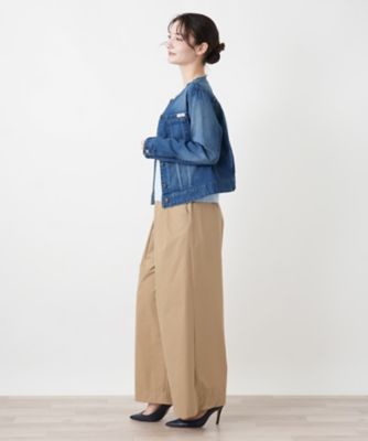 ノーカラーデニムジャケット【L JEANS】 | Leilian (Women