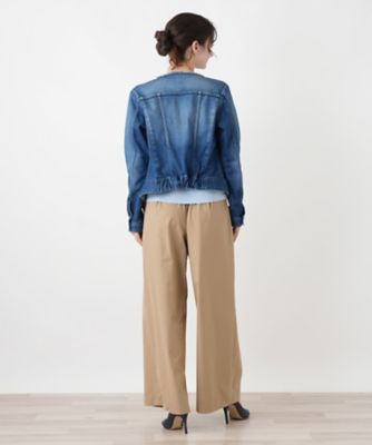 ノーカラーデニムジャケット【L JEANS】 | Leilian (Women