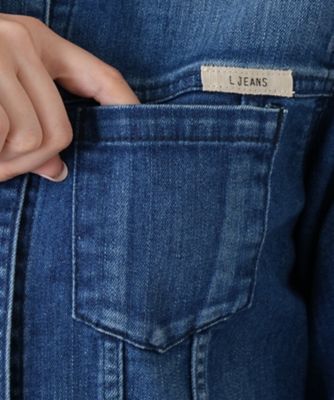 ノーカラーデニムジャケット【L JEANS】 | Leilian (Women