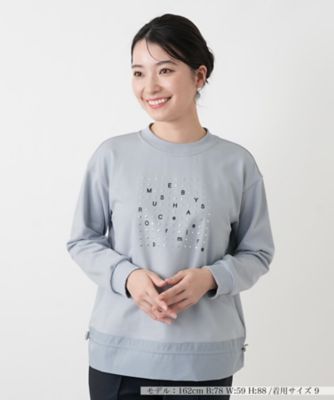 ＜Leilian (Women)＞ビジューロゴスウェットプルオーバー【ＭＵＳＥ　ＢＹ　ＲＯＣＨＡＳ　Ｐｒｅｍｉｅｒｅ】