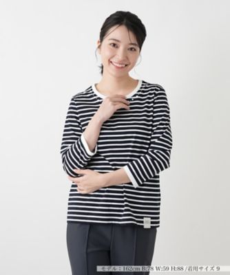 ボーダービジューネックカットソー【MUSE BY ROCHAS