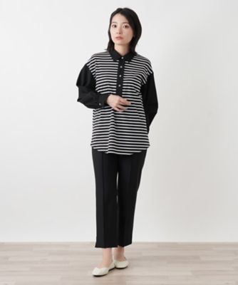 ボーダー切替ポロシャツ【MUSE BY ROCHAS