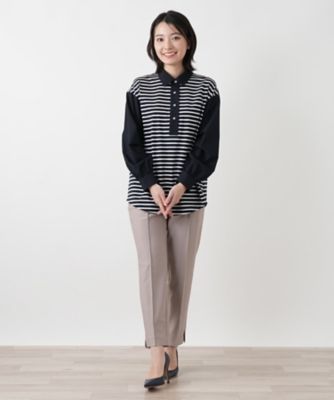 ボーダー切替ポロシャツ【MUSE BY ROCHAS