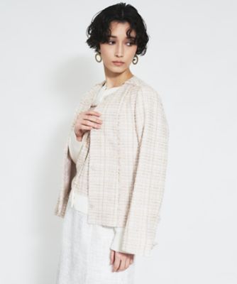 ラメツイードノーカラージャケット【BOURGE】 | BOURGE (Women
