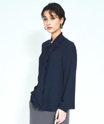 ＜BOURGE (Women)＞ラッフルリボンブラウス【ＢＯＵＲＧＥ】