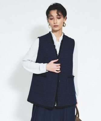 ＜BOURGE (Women)＞ラメツイードベスト【ＢＯＵＲＧＥ】