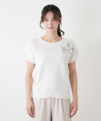 刺繍クルーネックニット【CORSINI ＆ PROTI】 | Leilian