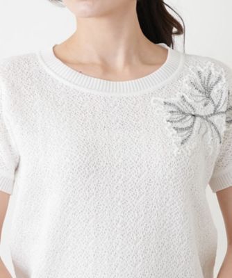 刺繍クルーネックニット【CORSINI ＆ PROTI】 | Leilian