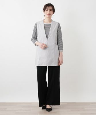 Vネックフレアベスト【Leilian WHITE LABEL