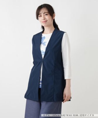 ＜Leilian (Women)＞Ｖネックフレアベスト【Ｌｅｉｌｉａｎ　ＷＨＩＴＥ　ＬＡＢＥＬ】