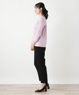 刺繍クルーネックカットソー【Leilian WHITE LABEL
