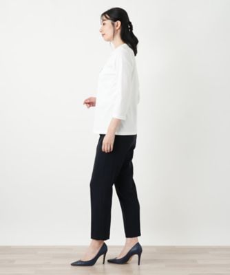 刺繍クルーネックカットソー【Leilian WHITE LABEL