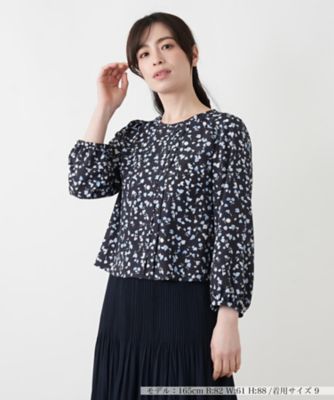 ＜Leilian (Women)＞プリントボリュームブラウス【Ｌｅｉｌｉａｎ　ＷＨＩＴＥ　ＬＡＢＥＬ】