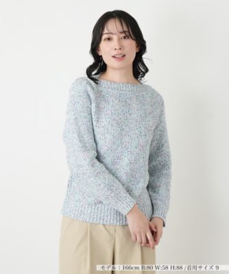 ＜Leilian (Women)＞スラッシュドネックミックスニット【Ｌｅｉｌｉａｎ　ＷＨＩＴＥ　ＬＡＢＥＬ】