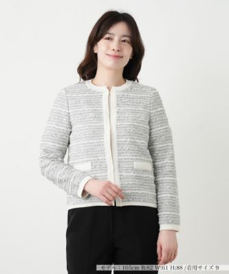 ＜Leilian (Women)＞ラメツイードカーディガン【Ｌｅｉｌｉａｎ　ＷＨＩＴＥ　ＬＡＢＥＬ】