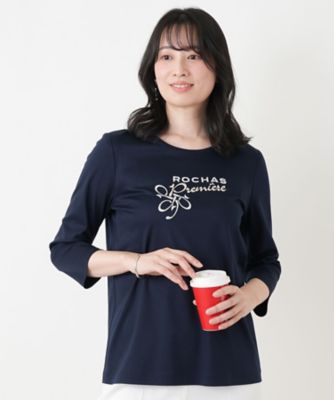 刺繍クルーネックカットソー【ROCHAS Premiere
