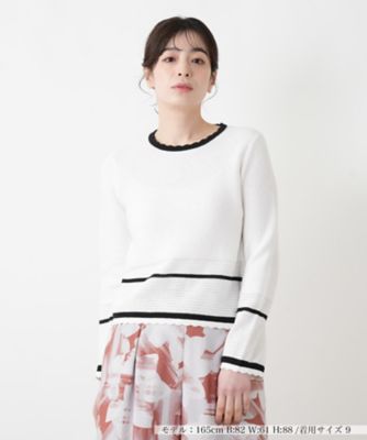 ＜BOURGE (Women)＞編地切替ラインニット