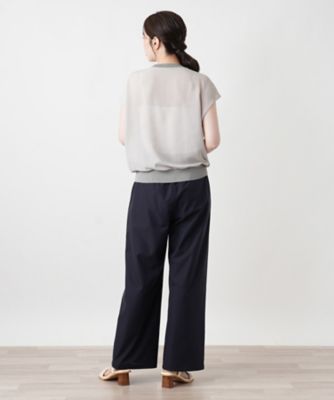 シースルー切替ギャザーカットソー【BOURGE】 | BOURGE (Women