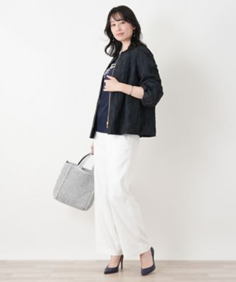 ジャカードノーカラージャケット【ROCHAS Premiere