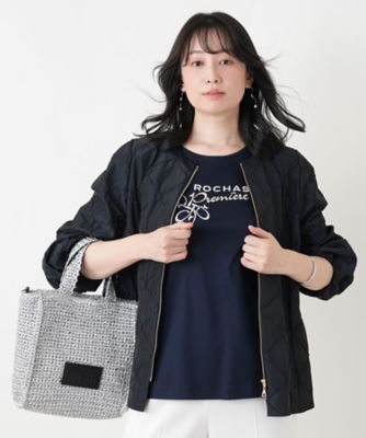 ＜Leilian (Women)＞ジャカードノーカラージャケット【ＲＯＣＨＡＳ　Ｐｒｅｍｉｅｒｅ】