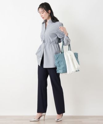 ROCHAS パンツ ウエストゴムストレートパンツ【ROCHAS Premiere
