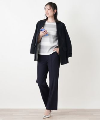 ＜Leilian (Women)＞ウエストゴムストレートパンツ【ＲＯＣＨＡＳ　Ｐｒｅｍｉｅｒｅ】