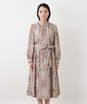 ペイズリー柄リボンワンピース【ROCHAS Premiere