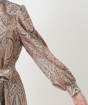 ペイズリー柄リボンワンピース【ROCHAS Premiere