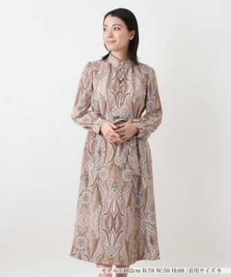 ペイズリー柄リボンワンピース【ROCHAS Premiere