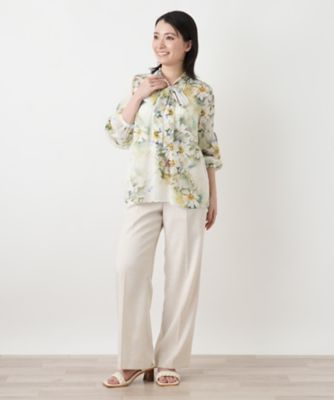 花柄ボウタイブラウス【ROCHAS Premiere】 | Leilian