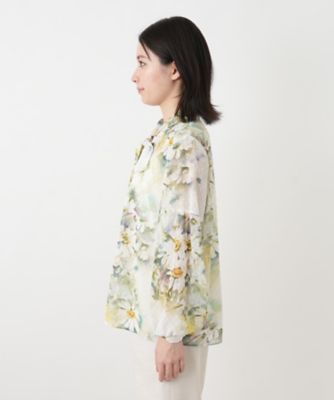 花柄ボウタイブラウス【ROCHAS Premiere】 | Leilian 