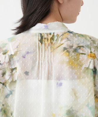 花柄ボウタイブラウス【ROCHAS Premiere】 | Leilian