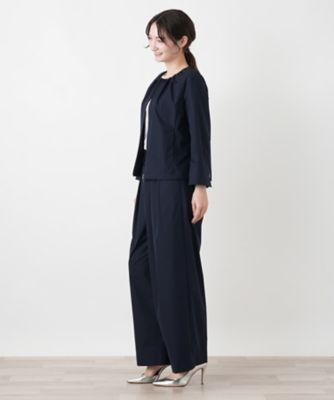【美品】 Leilian 長袖ウールジャケット ジップアップ 9 黒 千鳥格子 千鳥格子柄ノーカラージャケット | Leilian (Women)/レリアン | 三越