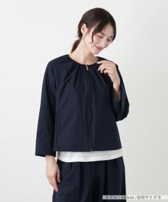 ＜Leilian (Women)＞ノーカラージップジャケット【Ｌｅｉｌｉａｎ　ＷＨＩＴＥ　ＬＡＢＥＬ】
