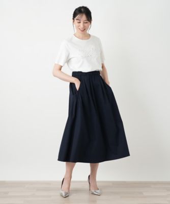 レリアン 洗えるはっ水加工フレアスカート ネイビー 【新品タグ付き】大きいサイズ 洗えるはっ水加工スカート | Leilian (Women)/レリアン | 三越伊勢丹