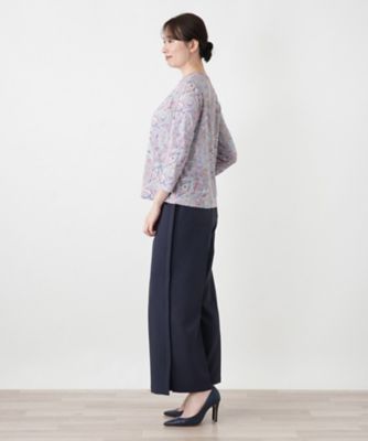 新品 BALMAIN×Leilian ペイズリー柄 長袖 カットソー 13号 ペイズリー柄クルーネックカットソー | Leilian (Women)/レリアン