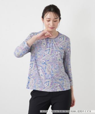 ＜Leilian (Women)＞ペイズリー柄クルーネックカットソー