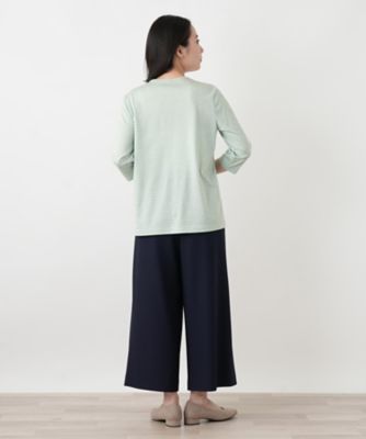 刺繍ボーダー七分袖カットソー | Leilian (Women)/レリアン | 三越