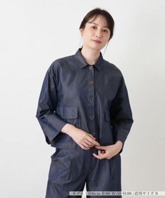 ＜Leilian (Women)＞ドロップショルダーデニムブラウス