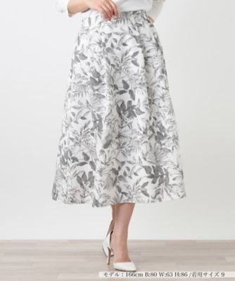 ＜Leilian (Women)＞サッカー地プリントスカート【Ｒｉｃｈ　１－ｍｉｌｅ】【２６年３月カタログ】