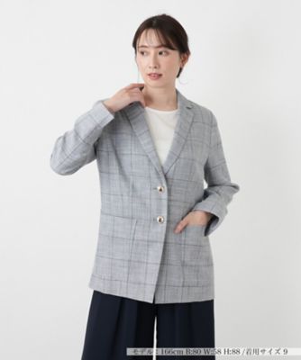 ＜Leilian (Women)＞ウィンドーペンテーラードジャケット【ＲＯＣＨＡＳ　Ｐｒｅｍｉｅｒｅ】