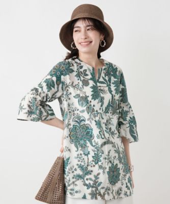 KIARIS vintage 購入　レッド ペイズリー ブラウス 80～90s LEPORTE ペイズリー柄 総柄 ポリエステルシャツ ジャパン