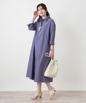 美品 Leilian プリーツデザインワンピース サイドプリーツワンピース【大妻女子大学コラボ商品】 | Leilian plus
