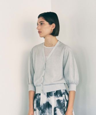 ＜BOURGE (Women)＞ラメバルーンスリーブカーディガン