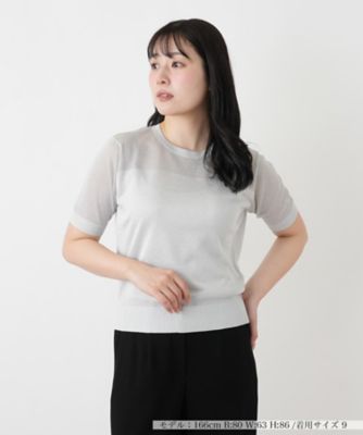 ＜BOURGE (Women)＞ラメクルーネックニット