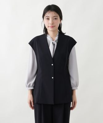 バックシャーリングVネックベスト | Leilian (Women)/レリアン | 三越