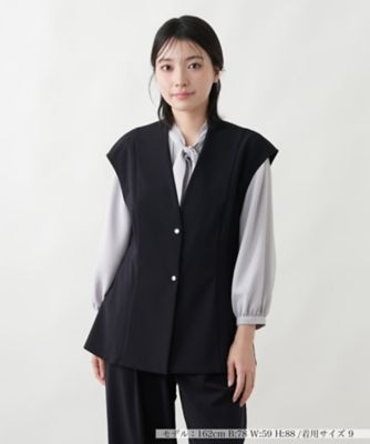 バックシャーリングVネックベスト | Leilian (Women)/レリアン | 三越