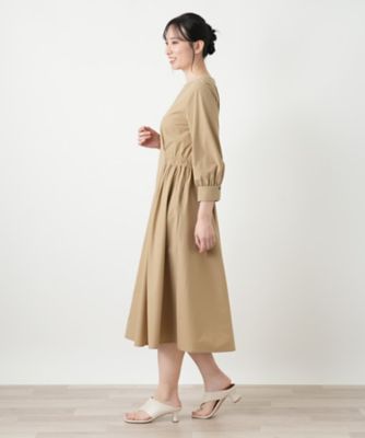 Leilian 洗えるはっ水加工ワンピース 13+ ベージュ 日本製 ゆったり 洗えるはっ水加工ワンピース | Leilian (Women)/レリアン | 三越伊勢丹